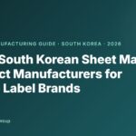 Dark teal cover graphic titled Best 3 South Korean Sheet Mask Contract Manufacturers for Private Label Brands, a 2026 OEM/ODM manufacturing guide from Dr Orizi, ORIZI Group
