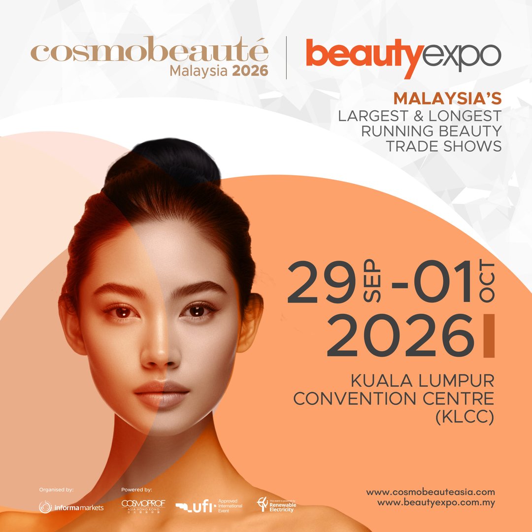 Official poster of Cosmobeaute Malaysia and beautyexpo 2026, 29 September to 1 October 2026, Kuala Lumpur Convention Centre