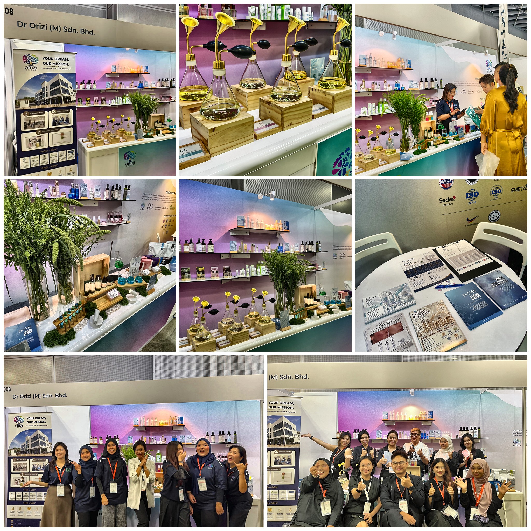 Dr Orizi Booth 3008 stand and certification wall at Cosmobeaute Malaysia 2026