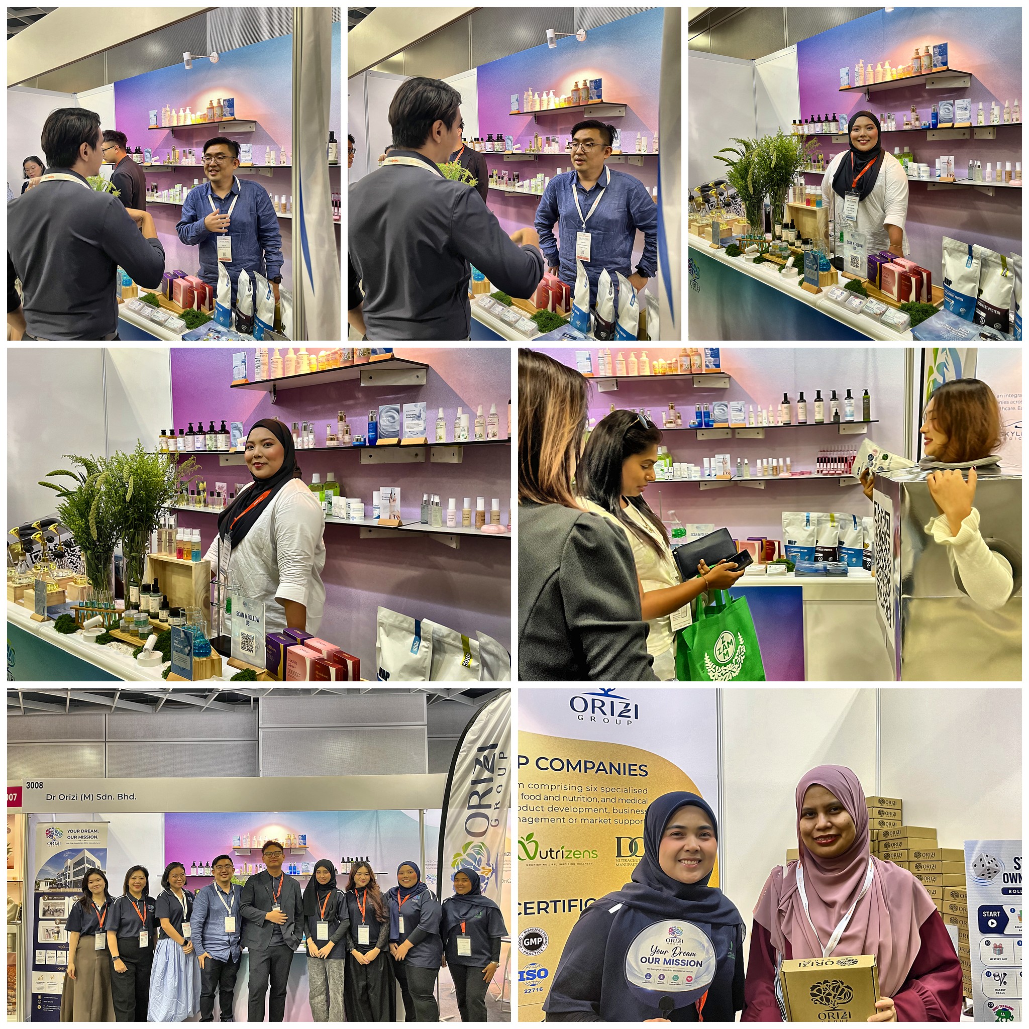 Skincare, body care and fragrance formats on display at the Dr Orizi booth, Cosmobeaute Malaysia 2026
