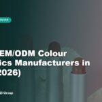 Cover image for Top 7 OEM/ODM Colour Cosmetics Manufacturers in China for Private Label Brands (2026), showing three lipsticks in different shades on a pink background representing Chinese colour cosmetics OEM manufacturing.